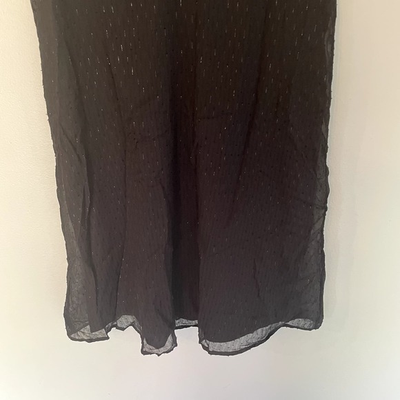 Madewell Nightshine Dress Black Silk Sparkly Shift Dress Size 2 - Picture 8 of 16